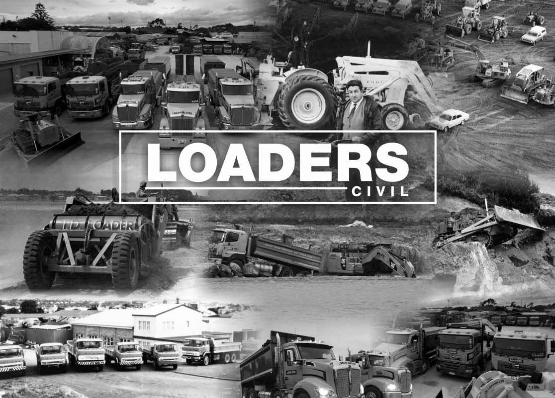 Historic collage of Loaders Civil Construction vehicles and machinery